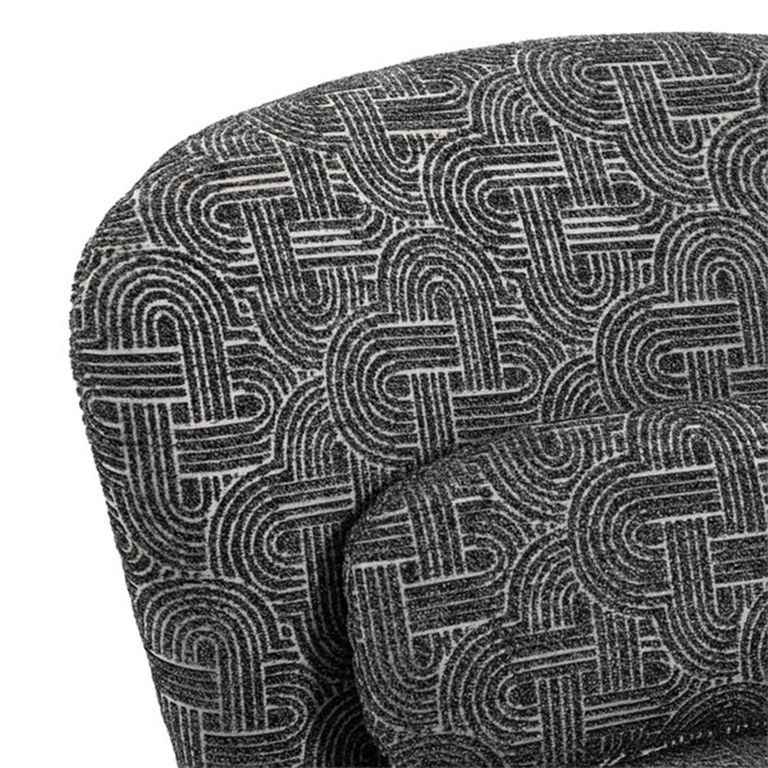 Aura Swivel Chair - Curved Back - Charcoal - Fabric