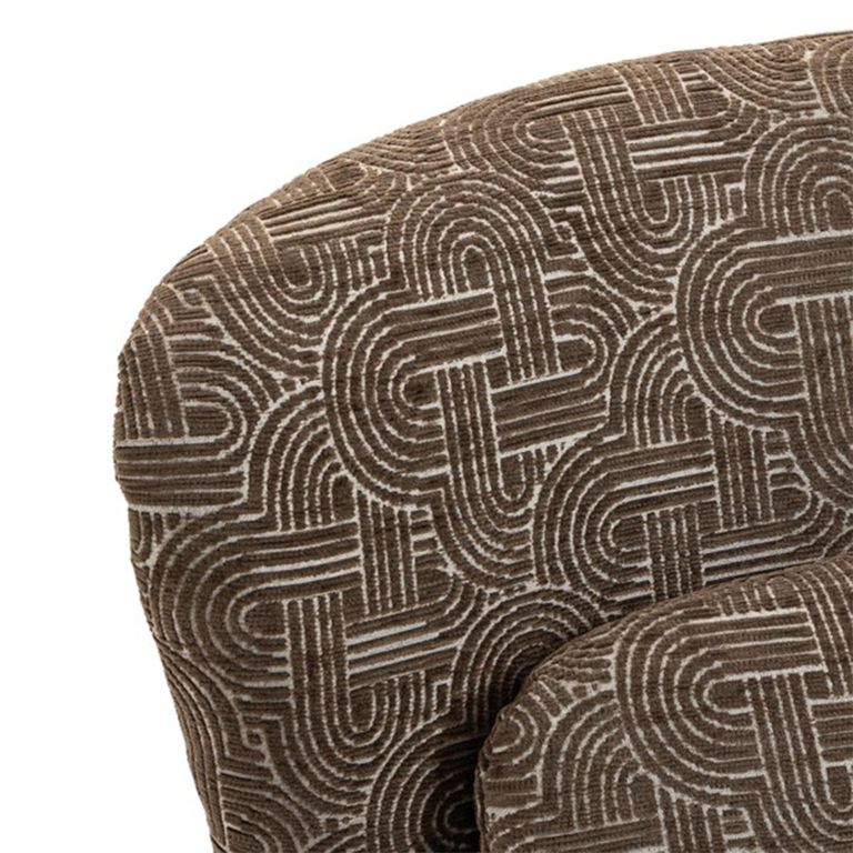Aura Swivel Chair - Curved Back - Espresso - Fabric