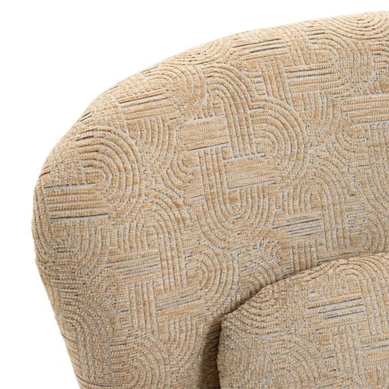 Aura Swivel Chair - Curved Back - Oatmeal - Fabric