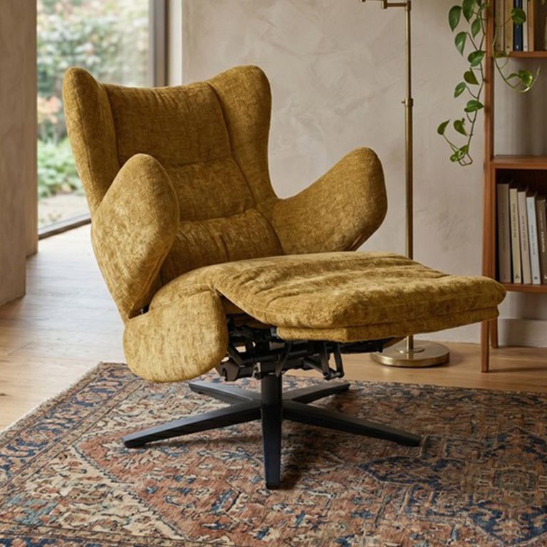 Elevate Electric Lounge Armchair - Dual Motor - Mustard - Fabric