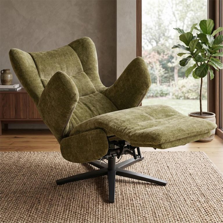 Elevate Electric Lounge Armchair - Dual Motor - Olive - Fabric