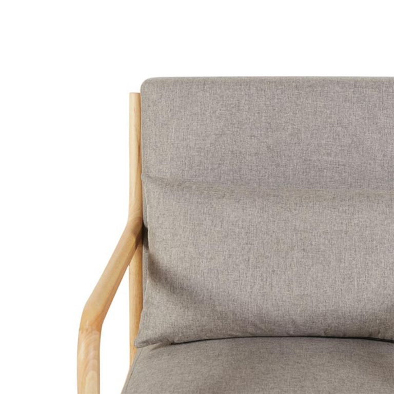 Hadley Accent Armchair - Stone Linen - Fabric and Wood