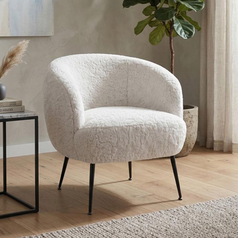 Willow Accent Armchair - Lamb White - Fabric