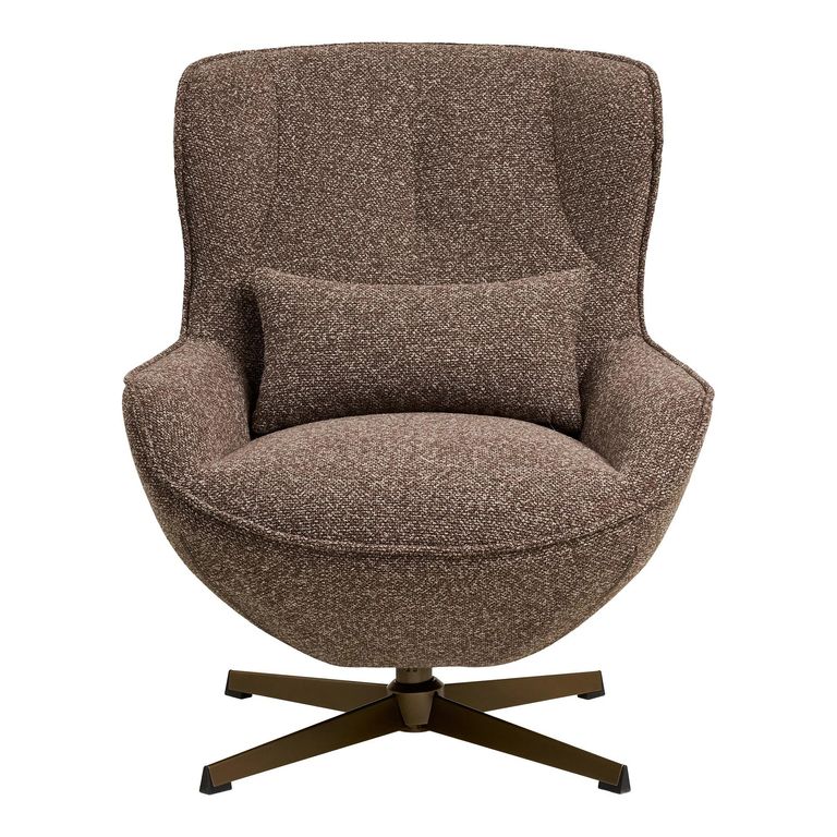 Blenheim Swivel Lounge Chair - Brown - Fabric