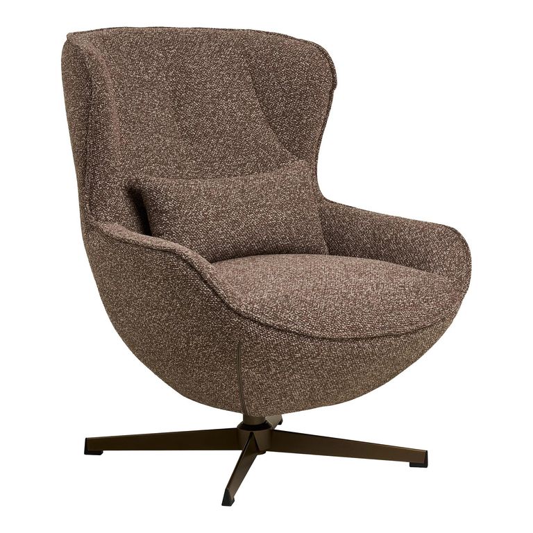 Blenheim Swivel Lounge Chair - Brown - Fabric