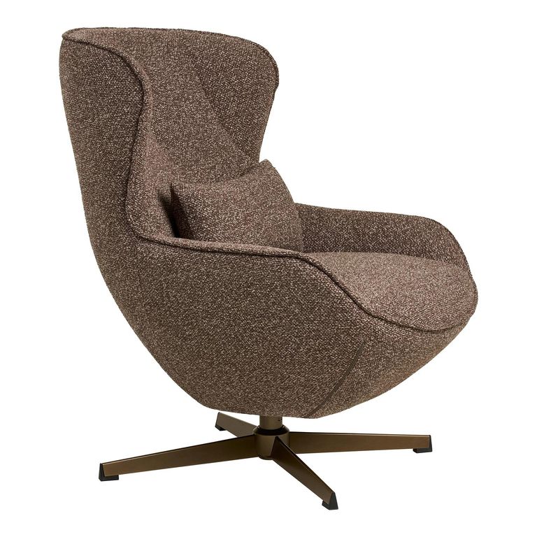 Blenheim Swivel Lounge Chair - Brown - Fabric