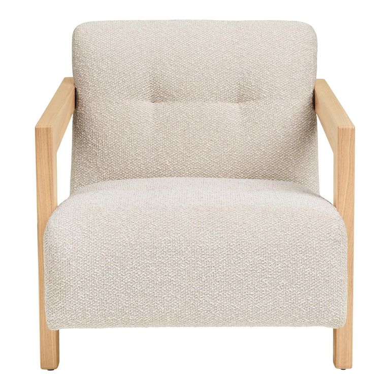 Caracas Lounge Armchair - Beige - Fabric and Plywood