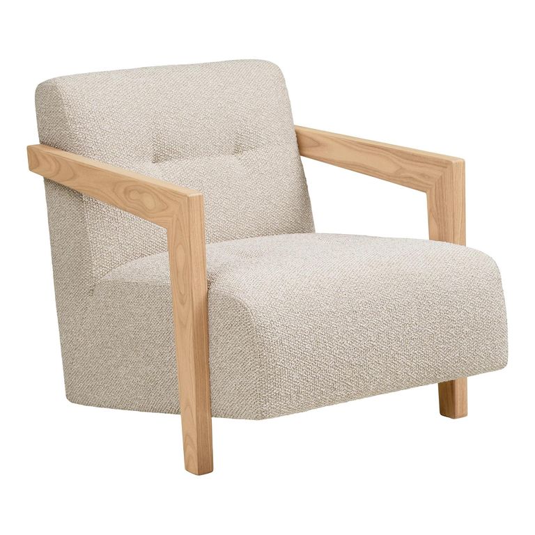 Caracas Lounge Armchair - Beige - Fabric and Plywood
