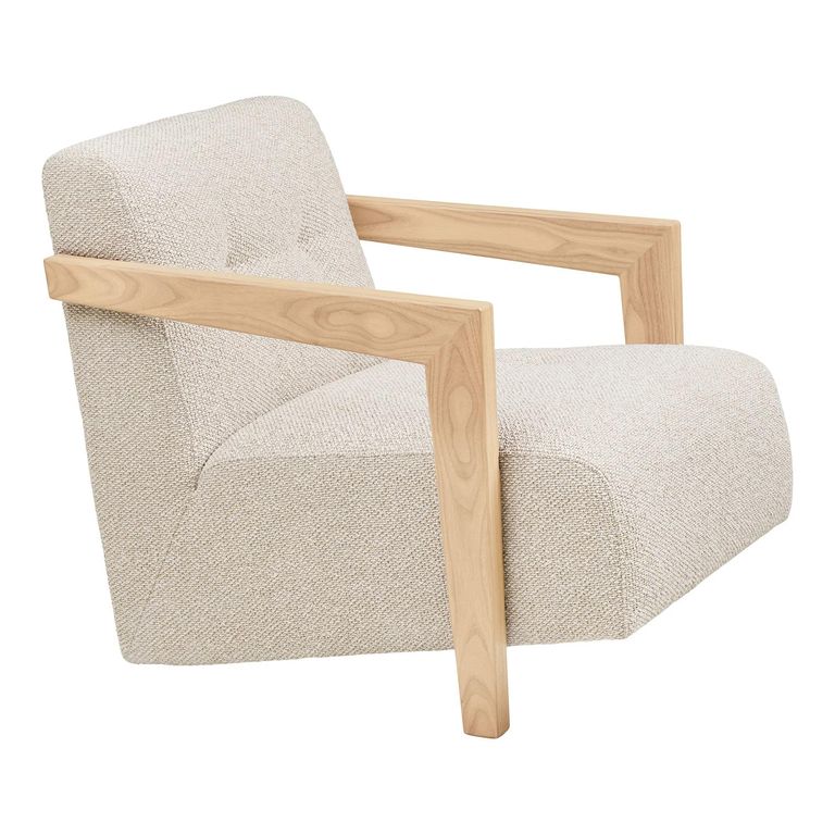 Caracas Lounge Armchair - Beige - Fabric and Plywood