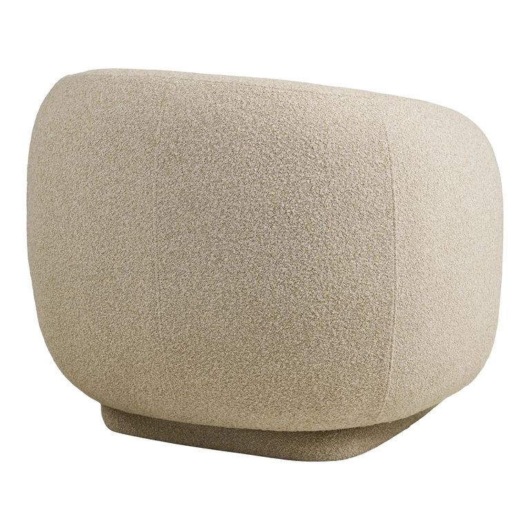 Hawkes Lounge Armchair - Curved Back - Cream - Fabric