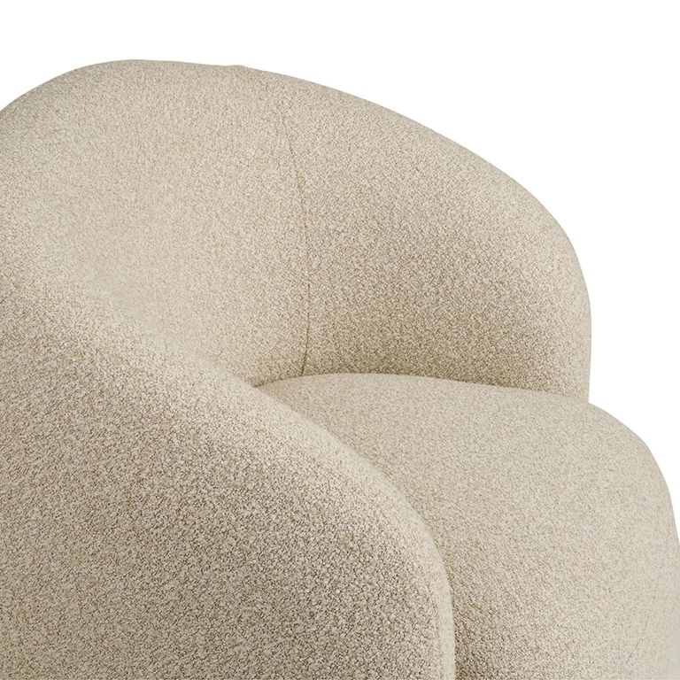 Hawkes Lounge Armchair - Curved Back - Cream - Fabric