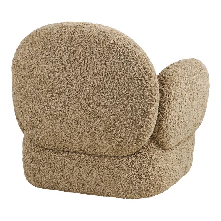 Messina Swivel Lounge Armchair - Light Brown - Fabric