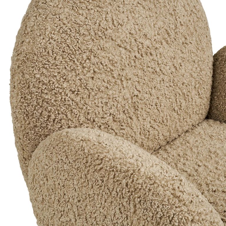 Messina Swivel Lounge Armchair - Light Brown - Fabric