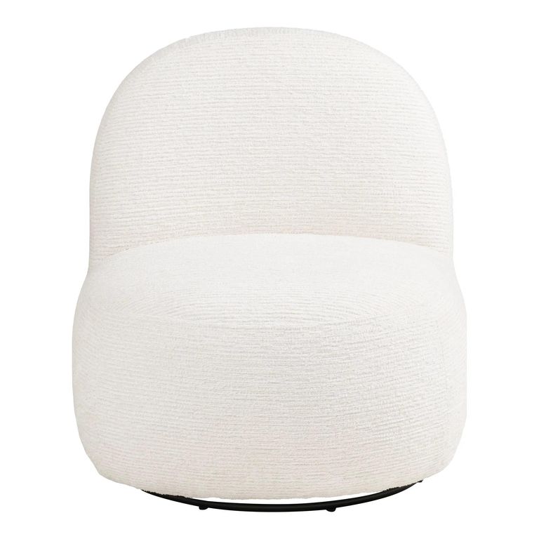 Milo Swivel Lounge Chair - Off White - Fabric