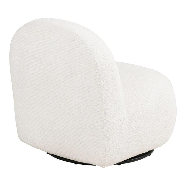 Milo Swivel Lounge Chair - Off White - Fabric
