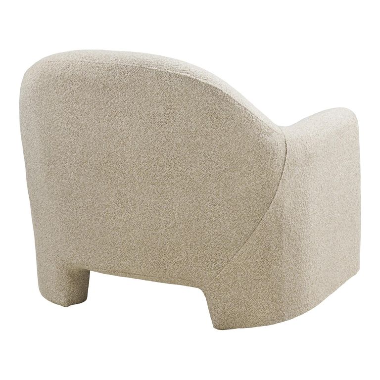 Zahara Lounge Armchair - Curved Back - Beige - Fabric