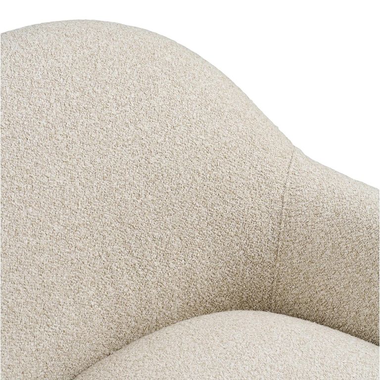 Zahara Lounge Armchair - Curved Back - Beige - Fabric