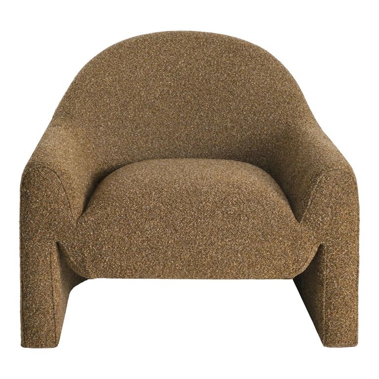 Zahara Lounge Armchair - Curved Back - Brown - Fabric