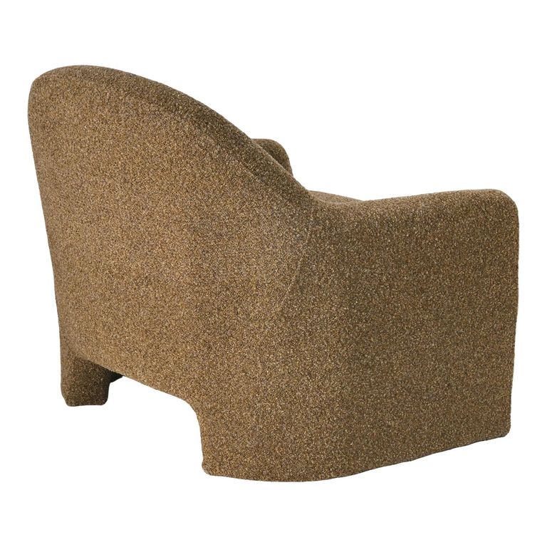 Zahara Lounge Armchair - Curved Back - Brown - Fabric