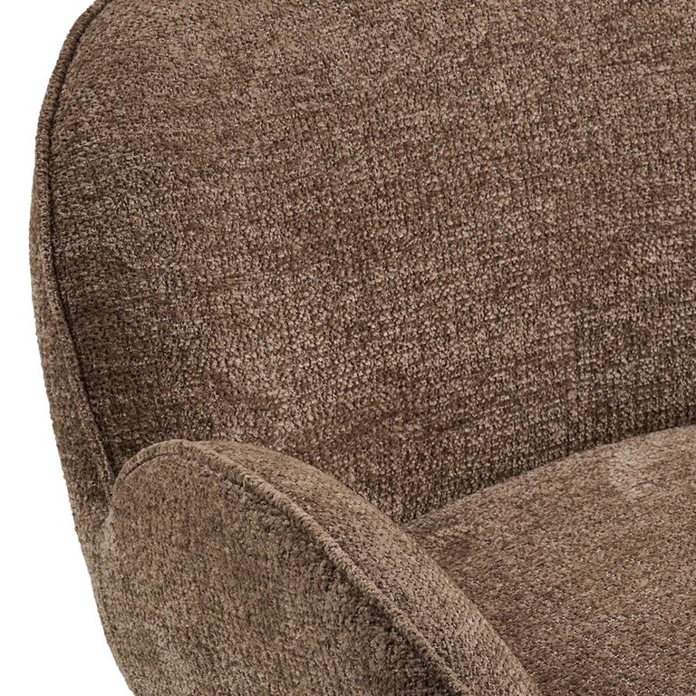 Zomba Lounge Armchair - Brown and Chrome - Fabric and Metal
