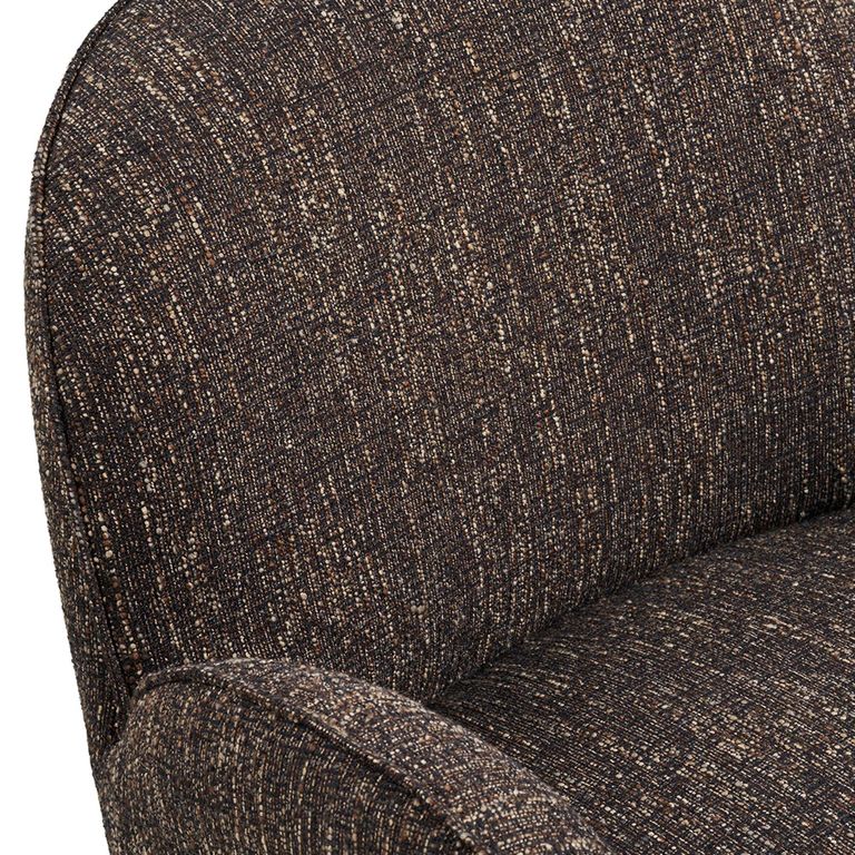 Zomba Lounge Armchair - Dark Brown and Chrome - Fabric and Metal