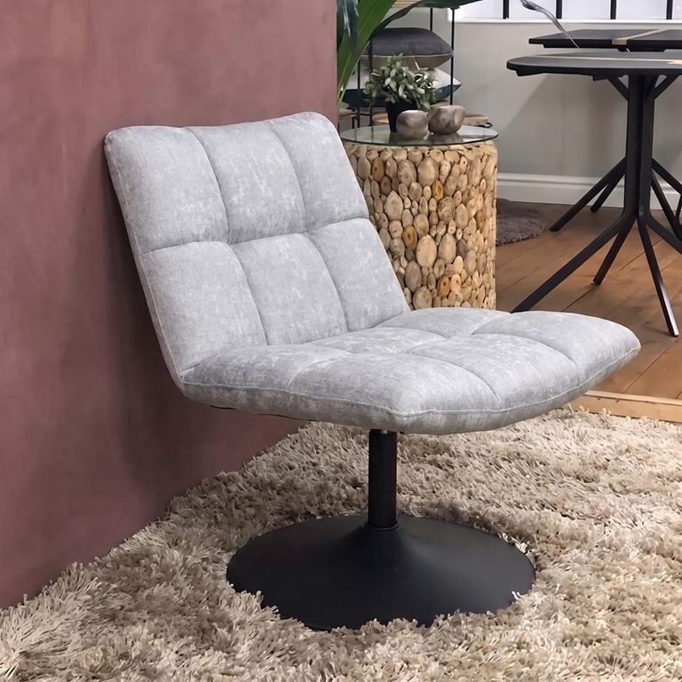 Yerevan Grey Chenille Fabric Swivel Chair