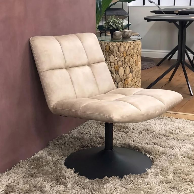 Yerevan Natural Fabric Swivel Chair
