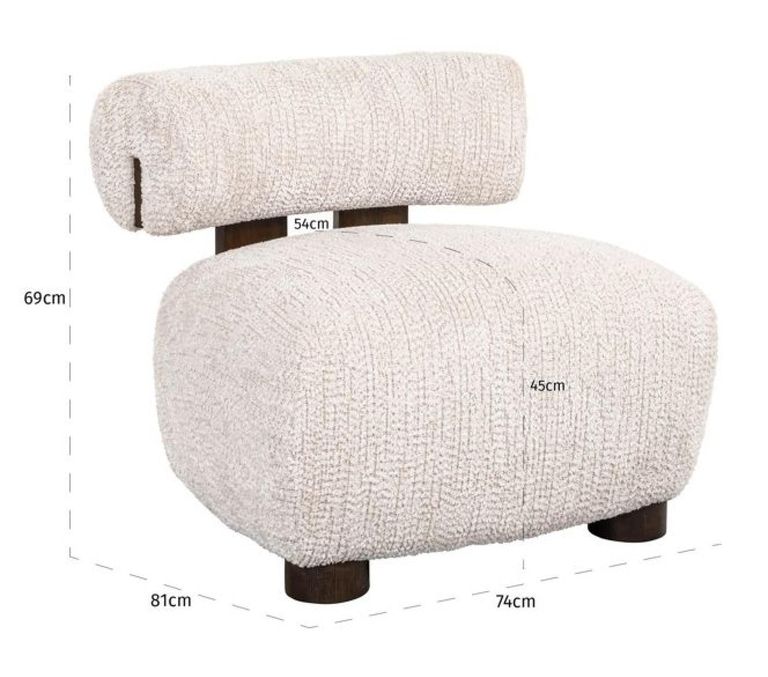 Arabella Cream Fabric Accent Chair