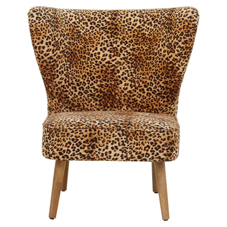 Cefena Chair - Leopard Print Velvet Fabric