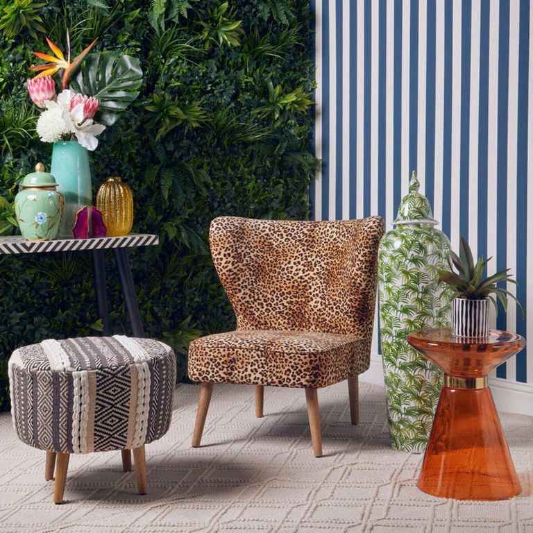 Cefena Chair - Leopard Print Velvet Fabric