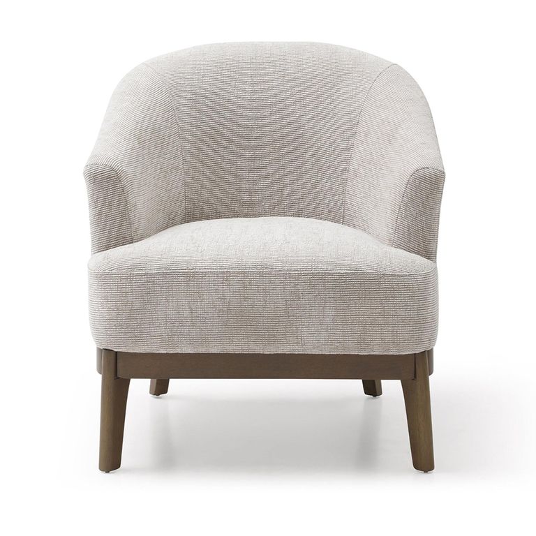 Ella Tub Chair - Leto Woven Chenille Natural Fabric