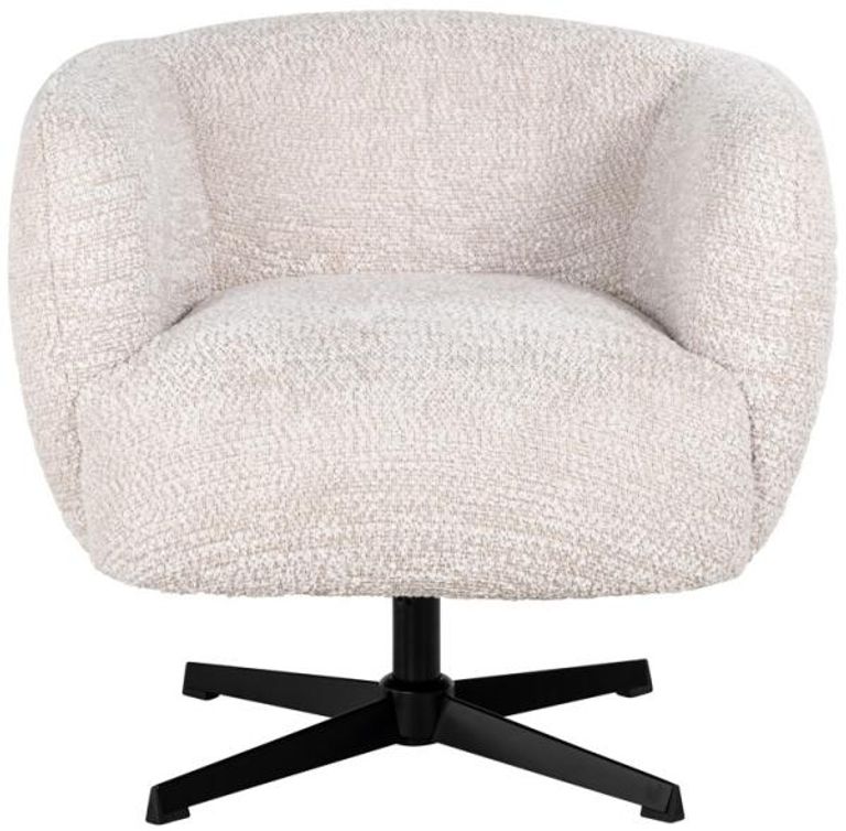 Estelle Cream Fabric Swivel Accent Chair