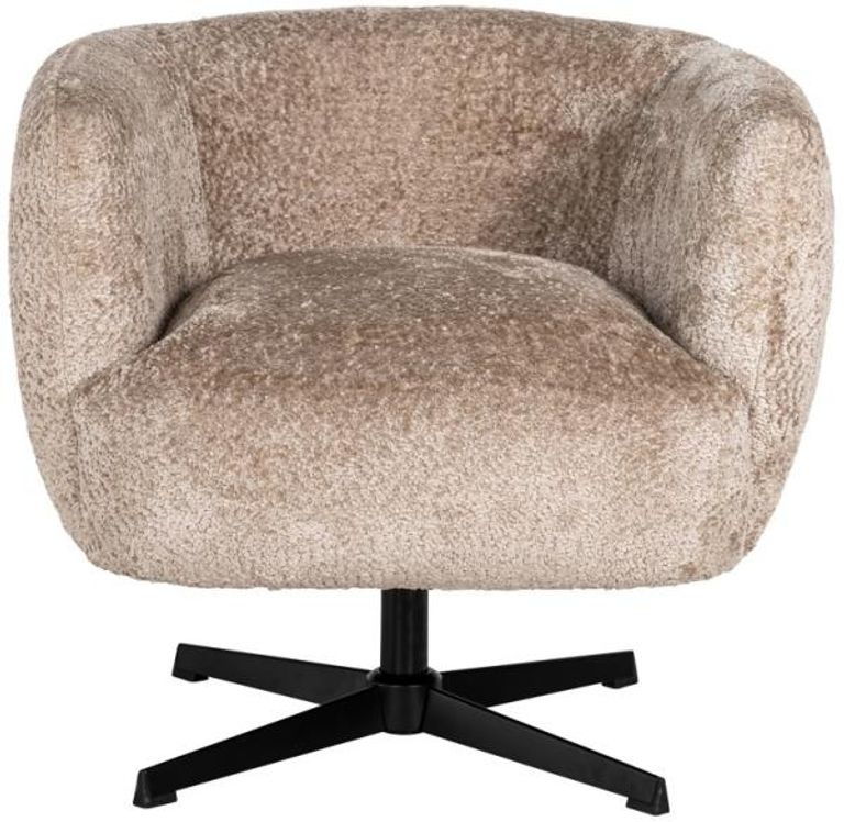 Estelle Natural Fabric Swivel Accent Chair
