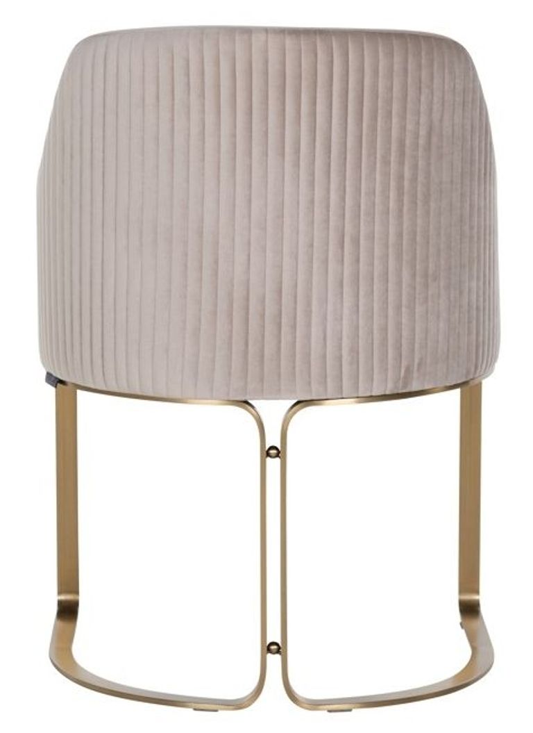 Hadley Khaki Velvet Fabric Armchair with Gold Legs 