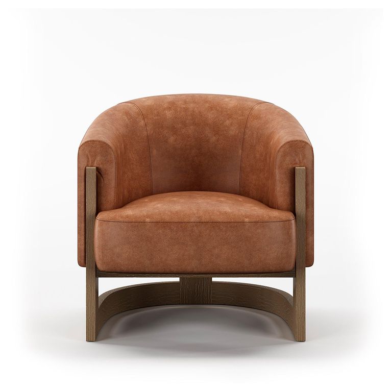 Lennox Tub Chair - Tan Leather