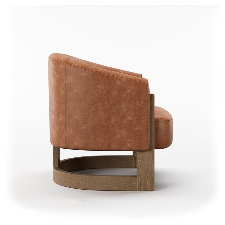 Lennox Tub Chair - Tan Leather