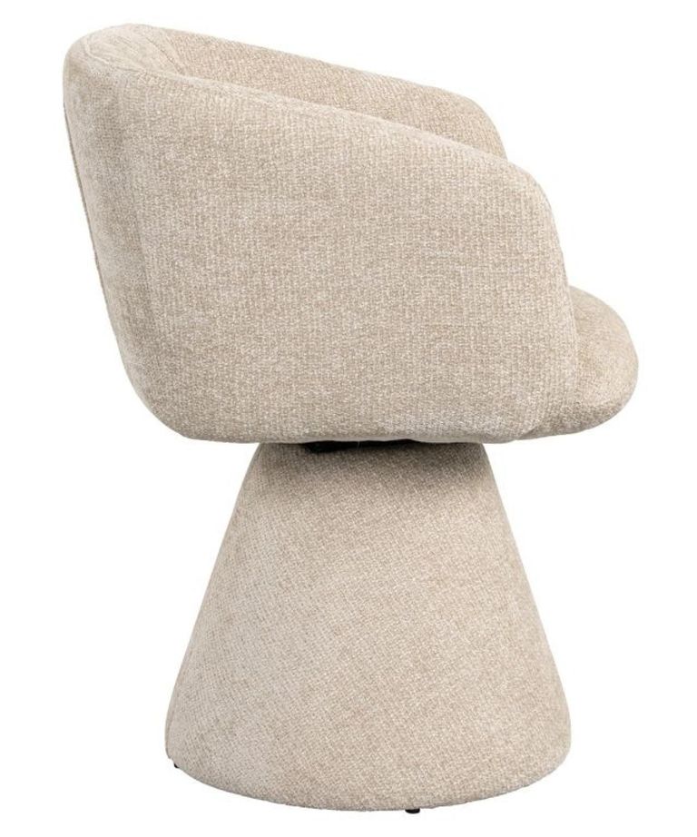 Madeline Cream Fabric Swivel Chair