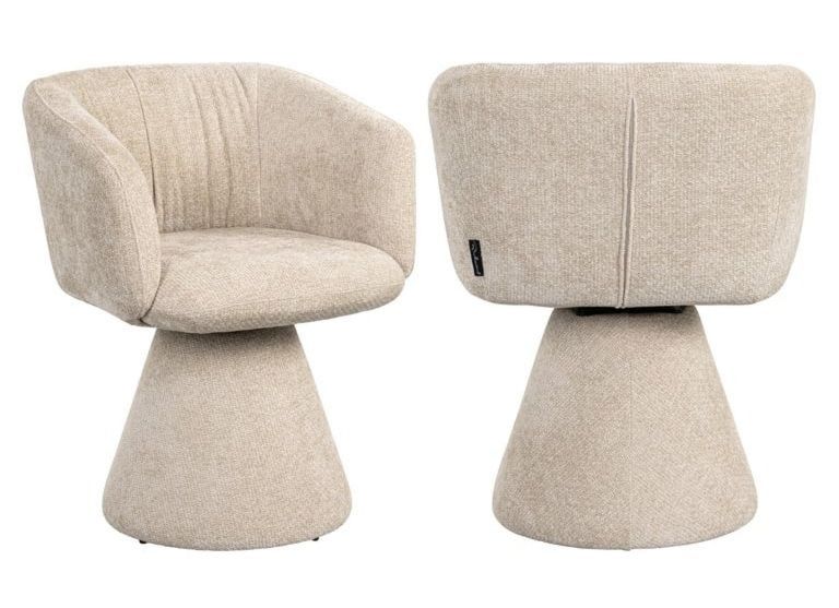 Madeline Cream Fabric Swivel Chair