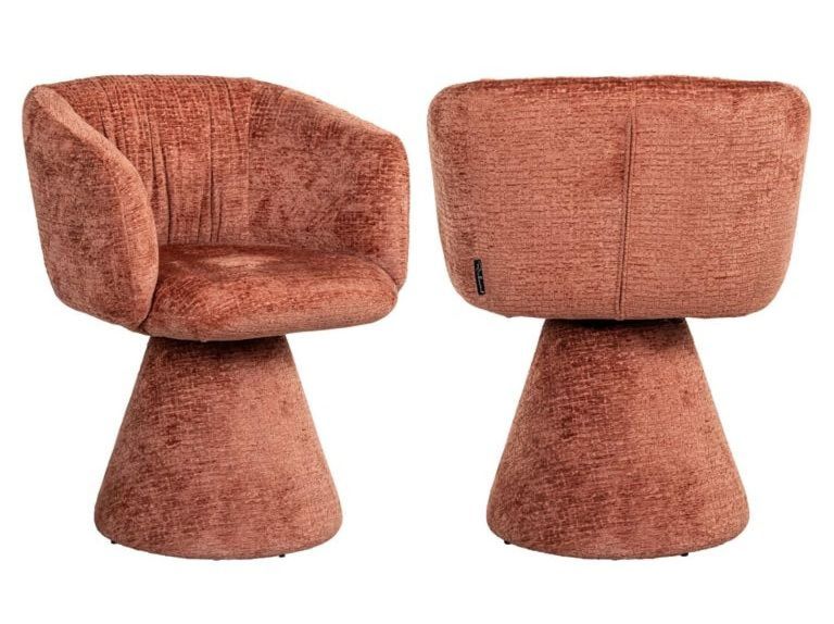 Madeline Pink Fabric Swivel Chair