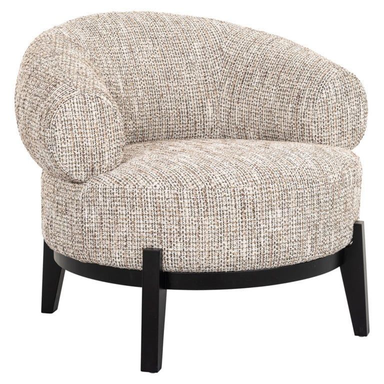 Montana Natural Fabric Accent Chair with Black Legs