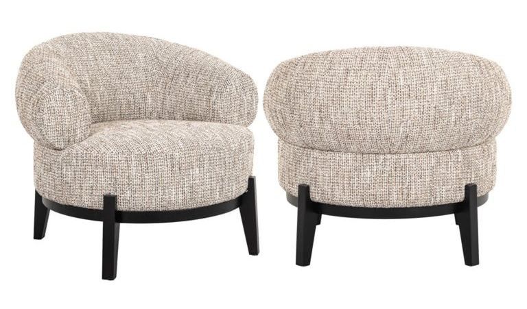 Montana Natural Fabric Accent Chair with Black Legs