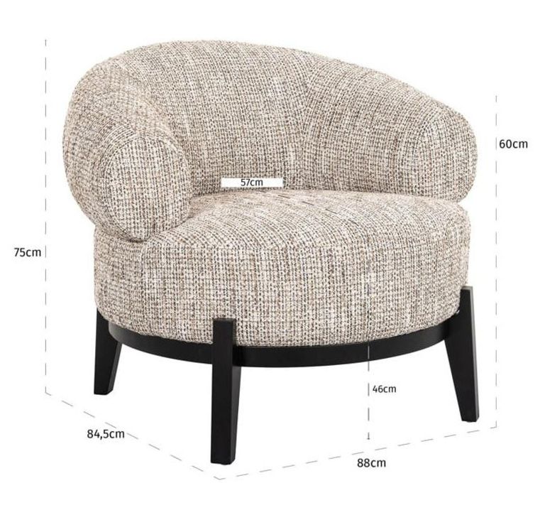 Montana Natural Fabric Accent Chair with Black Legs