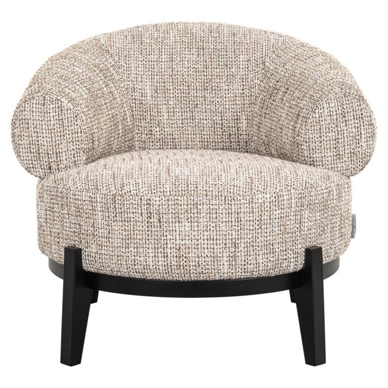 Montana Natural Fabric Accent Chair with Black Legs