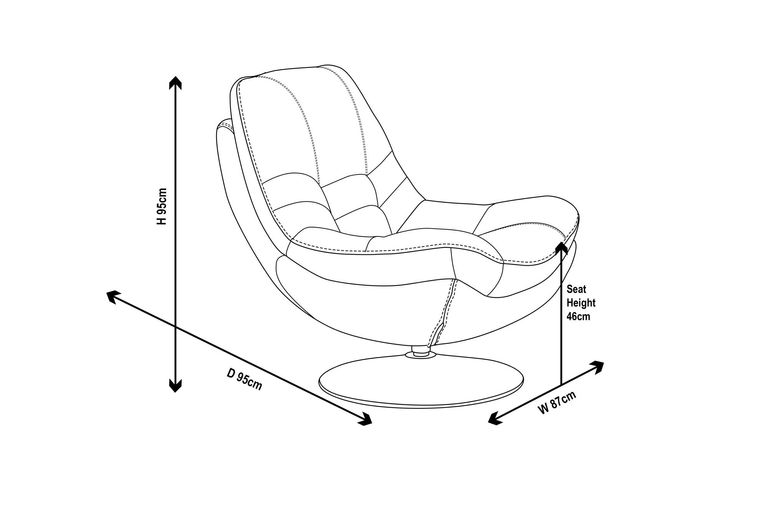 Clearance - Vento Swivel Chair and Footstool - Midnight Blue Fabric