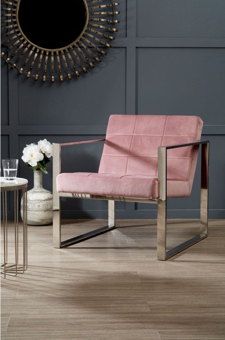 Vogue Cocktail Chair - Pink Velvet Fabric