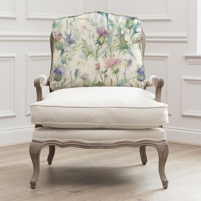 Cirsium Florence Armchair - Stone and Damson - Printed