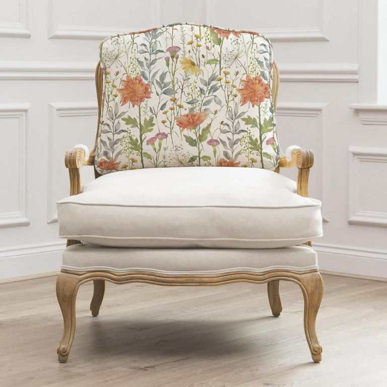 Delamere Florence Armchair - Oak and Linen - Printed
