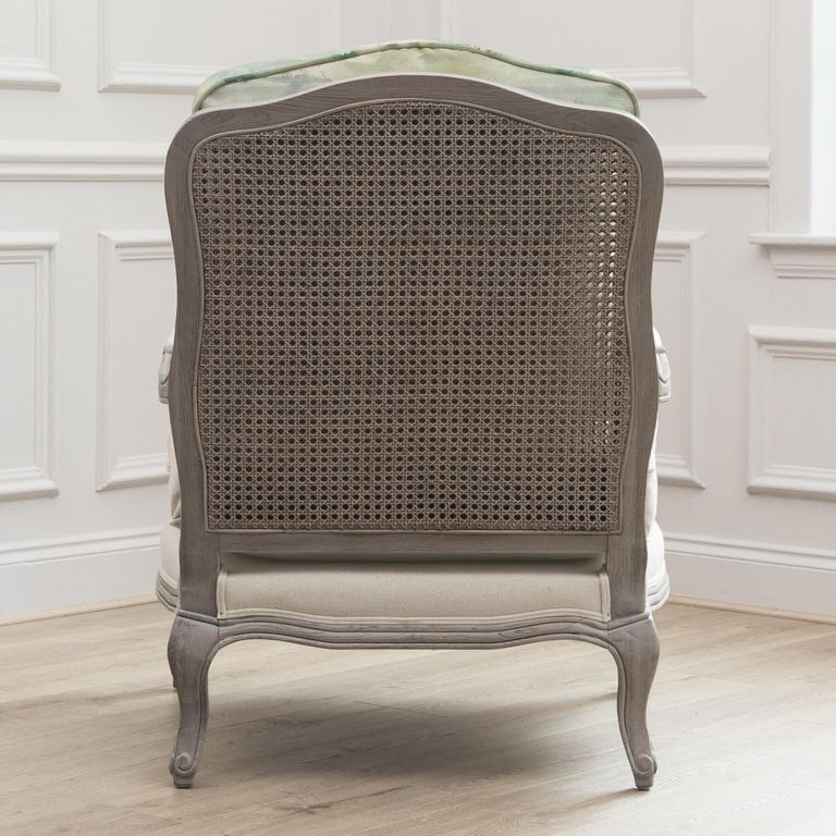 Russet Florence Armchair - Stone and Linen Shores - Printed