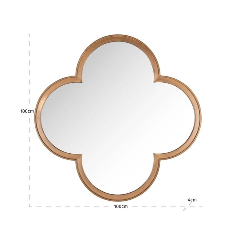 Lowen Wall Mirror - Brushed Gold - Metal - 100cm x 4cm