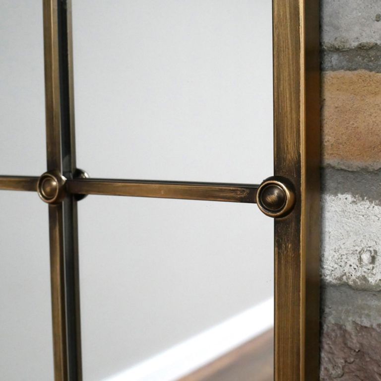 Window Mirror - Arch - Antique Bronze - Metal - 92cm x 132cm